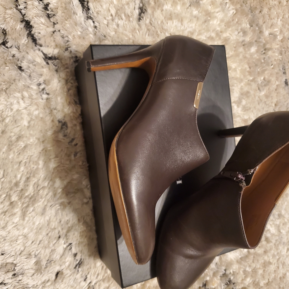 Coach Dark Brown Leather Ankle Booties